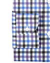 Purple Blue Black Gingham Linen