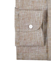 Pullover Shirt in Brown Linen Chambray