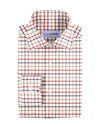 Cremefarbener, roter, hellbrauner, karierter Flanell