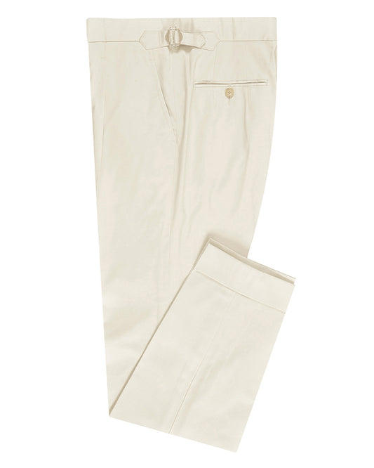 Ivory Cotton Twill Dress Pant